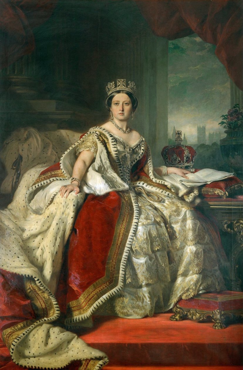 Franz Xaver Winterhalter - Portrait of Queen Victoria - (MeisterDrucke-25981)