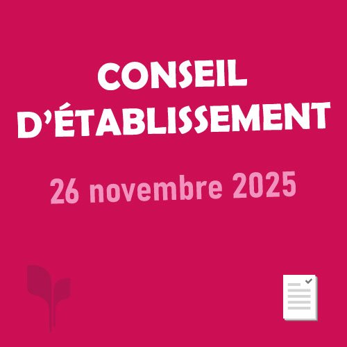 CONSEIL D’ÉTABLISSEMENT